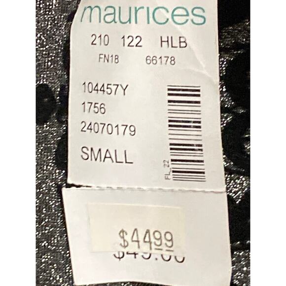 NWT MAURICES WO SIZE Small Black velvet accent design Silver Metallic dress - Picture 7 of 12